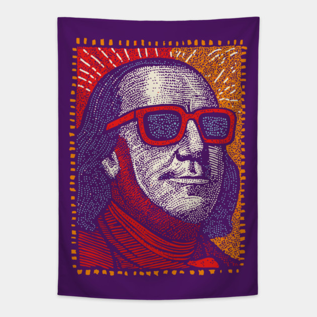 Founding Father Funk - Pop Art Ben Franklin Tapestry by TuncGK