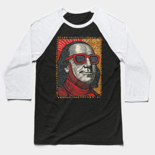 Founding Father Funk - Pop Art Ben Franklin Baseball T-Shirt