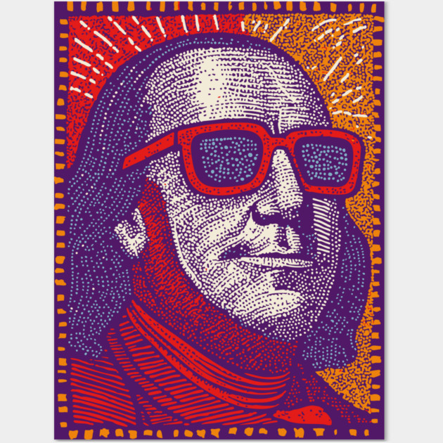 Founding Father Funk - Pop Art Ben Franklin Wall Art by TuncGK