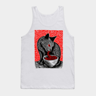 Tonkotsu Cat - Ramen Lover Linocut Tank Top