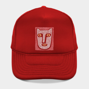 Feline Spirit - Abstract Folk Art Mask Hat