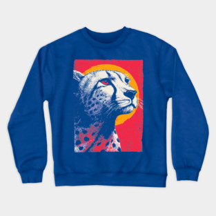 Savannah Sun - Retro Cheetah Portrait Crewneck Sweatshirt