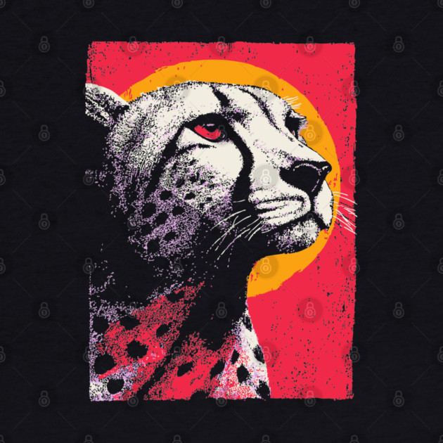 Savannah Sun - Retro Cheetah Portrait by TuncGK
