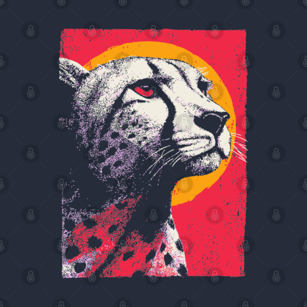 Savannah Sun - Retro Cheetah Portrait by TuncGK