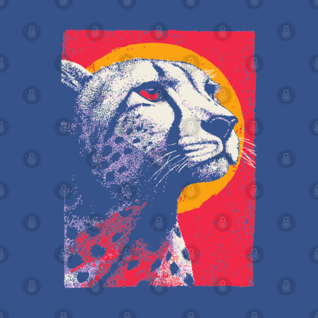 Savannah Sun - Retro Cheetah Portrait by TuncGK