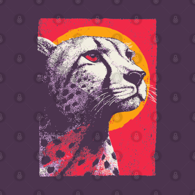 Savannah Sun - Retro Cheetah Portrait by TuncGK