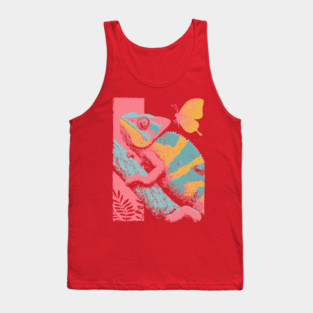 Chromatic Chameleon - Retro Reptile Art Tank Top