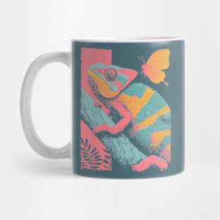 Chromatic Chameleon - Retro Reptile Art Mug