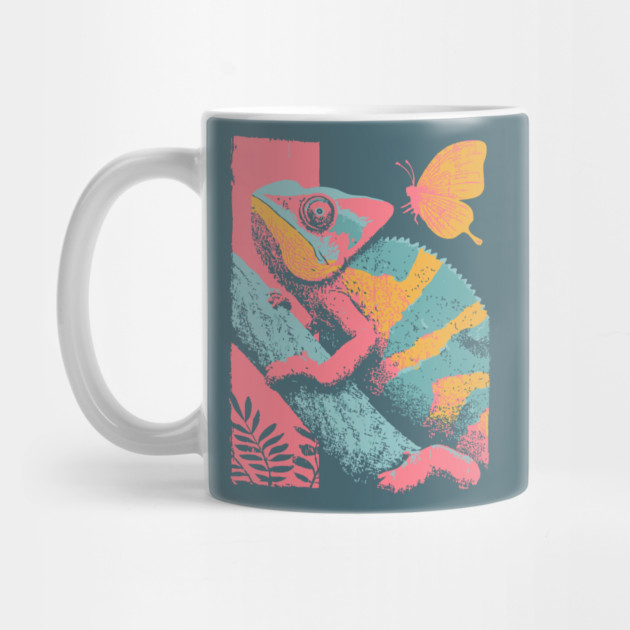 Chromatic Chameleon - Retro Reptile Art by TuncGK