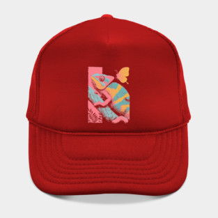 Chromatic Chameleon - Retro Reptile Art Hat