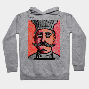 The Mustachioed Chef - Kitchen Folk Art Hoodie