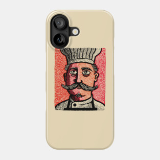 The Mustachioed Chef - Kitchen Folk Art Phone Case