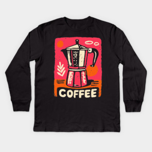 Moka Pot Pop Art Kids Long Sleeve T-Shirt