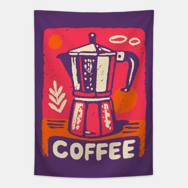 Moka Pot Pop Art Tapestry by TuncGK