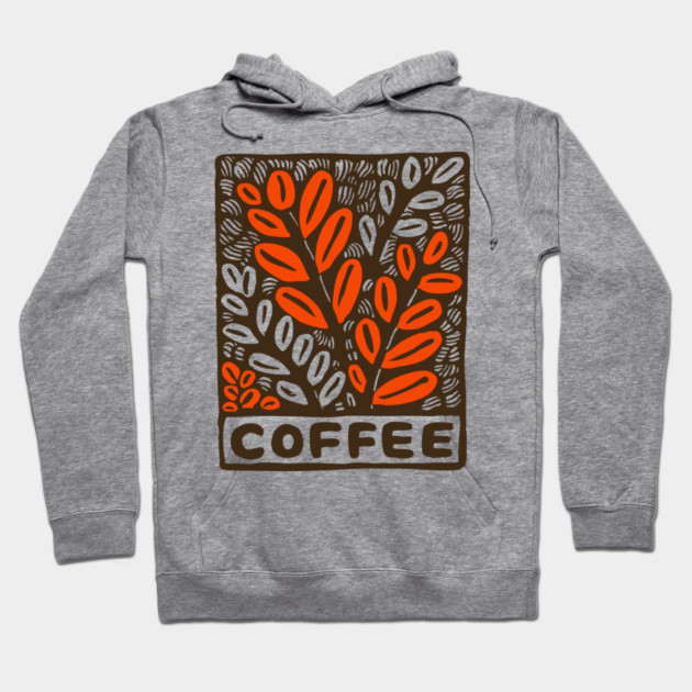 Coffee Plant Folk Art Hoodie by TuncGK