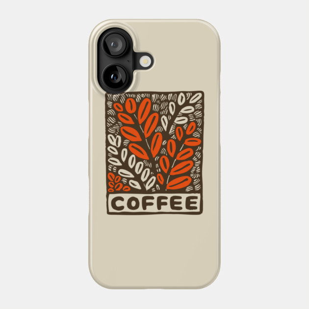 Coffee Plant Folk Art Phone Case by TuncGK