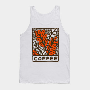 Coffee Plant Folk Art Tank Top