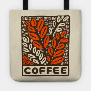 Coffee Plant Folk Art Tote