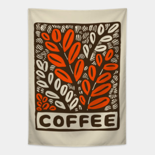 Coffee Plant Folk Art Tapestry