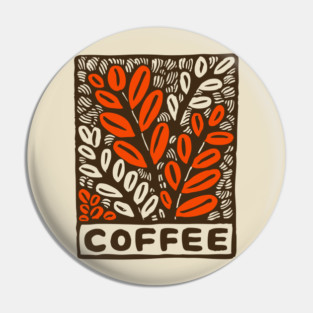 Coffee Plant Folk Art Pin