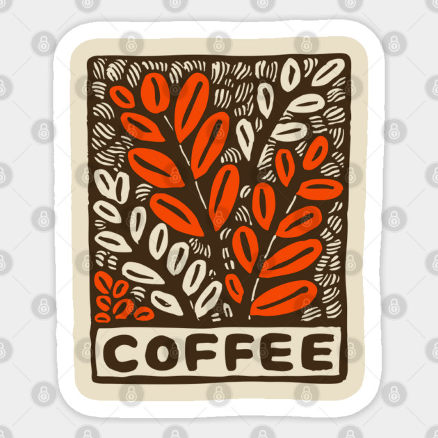 Coffee Plant Folk Art Sticker by TuncGK