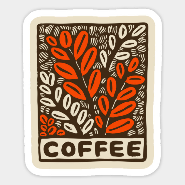 Coffee Plant Folk Art Magnet by TuncGK