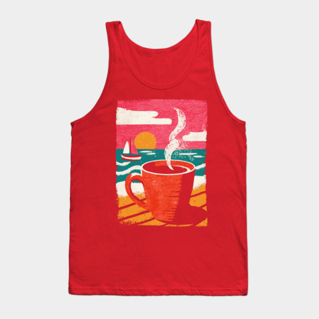 Sunrise Brew - Coffee by the Sea Tank Top by TuncGK