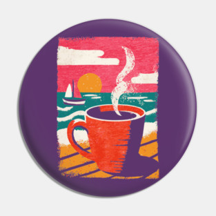 Sunrise Brew - Coffee by the Sea Pin
