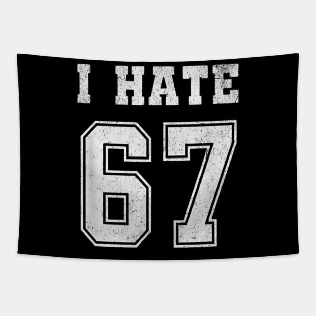 I HATE 67 - Funny 67 Meme - I Hate 67 Slang Joke Tapestry by ArtistTee ⭐⭐⭐⭐⭐
