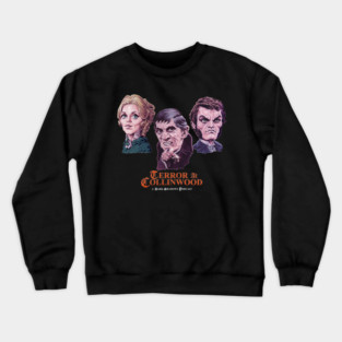 Trio of Terror - Barnabas, Angelique, Quentin by Paul Garner - TaC Logo on Front Crewneck Sweatshirt