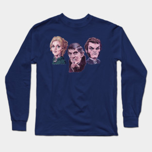 Trio of Terror - Barnabas, Angelique, Quentin by Paul Garner - 2-sided - TaC Logo on Back Long Sleeve T-Shirt