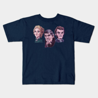 Trio of Terror - Barnabas, Angelique, Quentin by Paul Garner - 2-sided - TaC Logo on Back Kids T-Shirt
