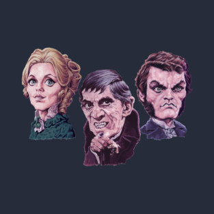 Trio of Terror - Barnabas, Angelique, Quentin by Paul Garner - 2-sided - TaC Logo on Back T-Shirt