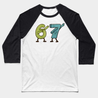 67 Six Seven Meme Dabbing Funny Kids Slang Baseball T-Shirt