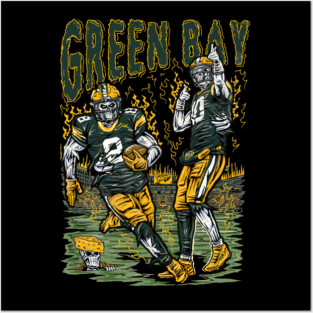 Vintage Green Bay Football Washed, NFL Game Day Posters and Art