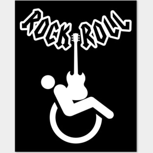 Wheelchair humor rock and roll logo Posters and Art