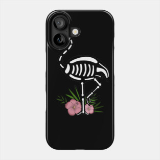Cute Flamingo Skull Floral Tropical Phone Case