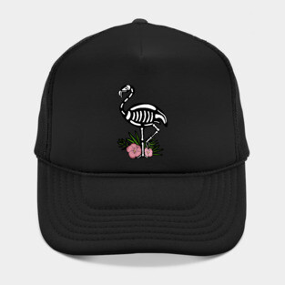 Cute Flamingo Skull Floral Tropical Hat
