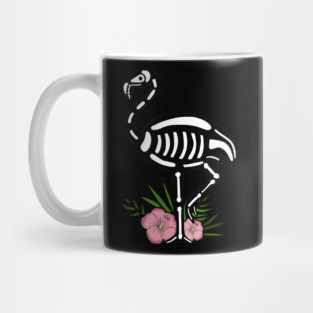 Cute Flamingo Skull Floral Tropical Mug