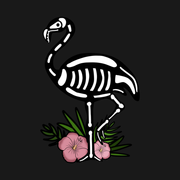 Cute Flamingo Skull Floral Tropical by logiamerch