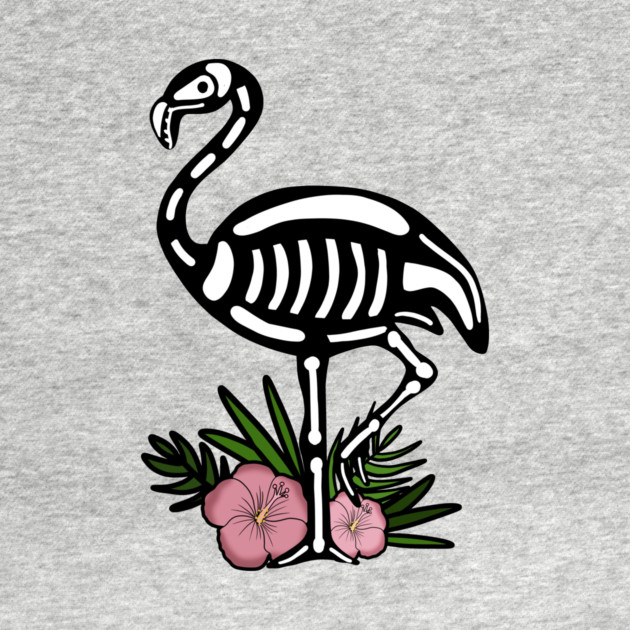 Cute Flamingo Skull Floral Tropical by logiamerch