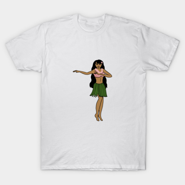 Aloha Tropical Dancing Girl Vacation T-Shirt by logiamerch