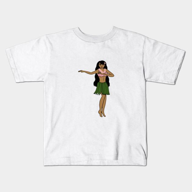 Aloha Tropical Dancing Girl Vacation Kids T-Shirt by logiamerch