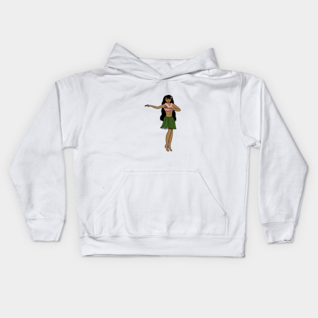 Aloha Tropical Dancing Girl Vacation Kids Hoodie by logiamerch