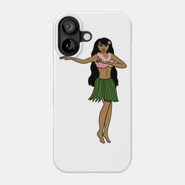 Aloha Tropical Dancing Girl Vacation Phone Case by logiamerch