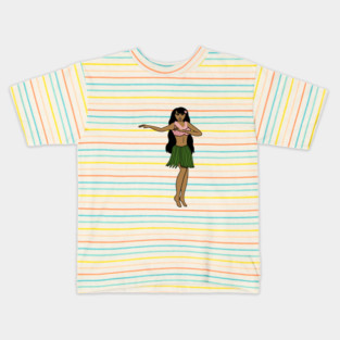 Aloha Tropical Dancing Girl Vacation Kids T-Shirt