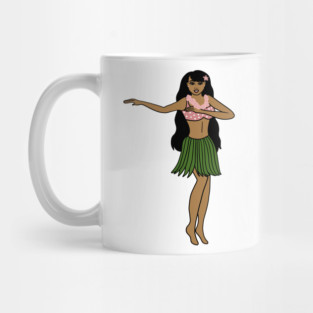 Aloha Tropical Dancing Girl Vacation Mug