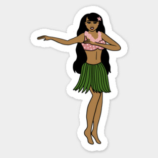 Aloha Tropical Dancing Girl Vacation Sticker