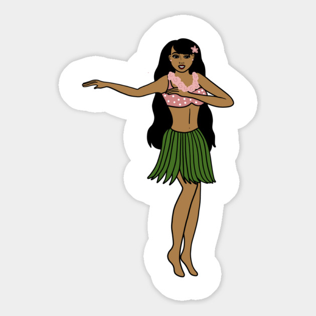 Aloha Tropical Dancing Girl Vacation Magnet by logiamerch