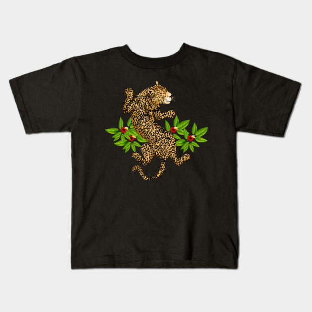 Jaguar Animal Tropical Cat Kids T-Shirt by logiamerch